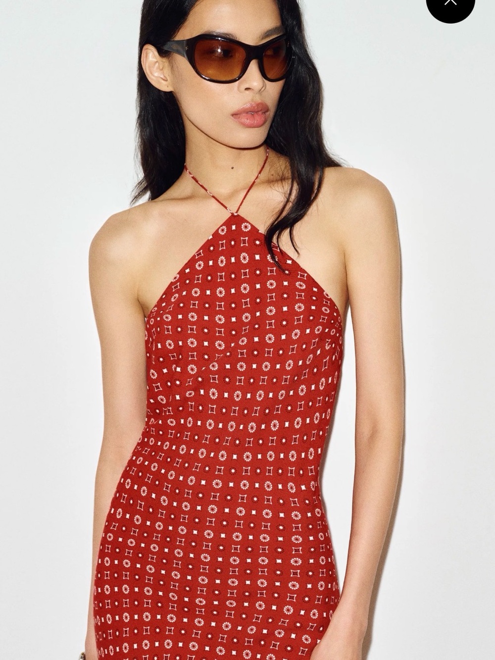 Reformation bandana print halter dress